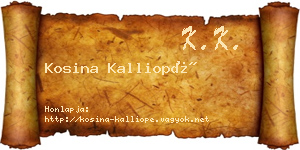 Kosina Kalliopé névjegykártya